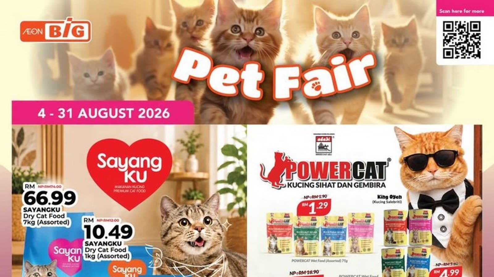 AEON BiG Pet Fair: 10% Off Cat Litter + SMART HEART, Pedigree & Whiskas Pet Food Deals (Till 31 Aug)