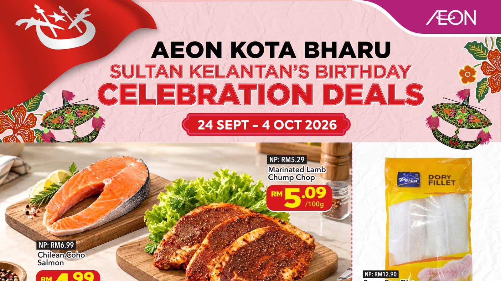 AEON Kota Bharu Sultan's Birthday Deals Until 4 Oct, Plus a Members' VIP Day on Saturday 3 Oct
