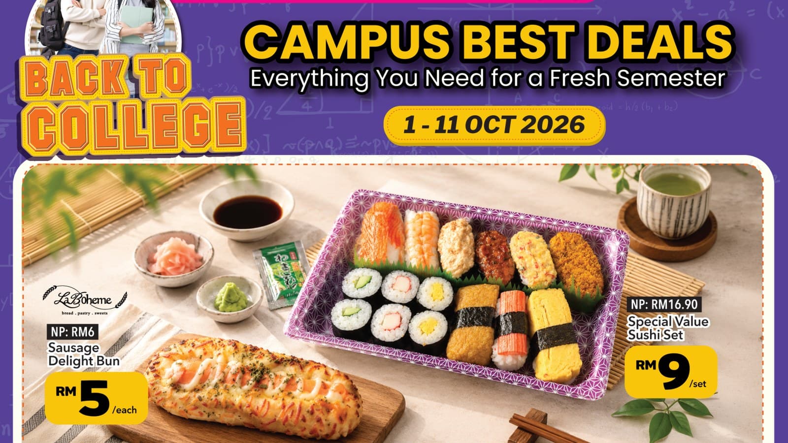 AEON Taman Universiti JB Back to College: Stand Fans From RM89, RM9 Sushi Sets, Until 11 October