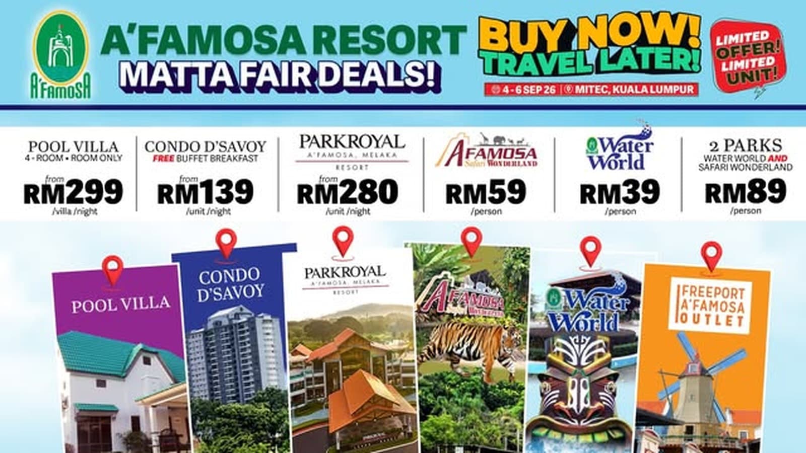 A'Famosa Melaka's MATTA Fair Rates Outlived the Fair and Then Fell Again: Condo 2-Room Is Back to RM209, and the Honeymoon Villa Is Sellable at RM599