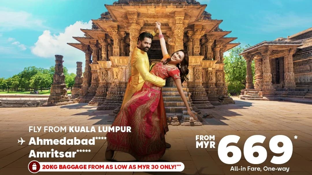 AirAsia KL to Ahmedabad and Amritsar From RM669 All-In: Book by 11 October, Flights Restart 25 Oct and 2 Dec