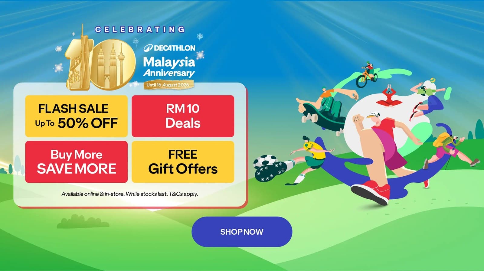 Decathlon Malaysia 10th Anniversary Sale: Buy 1 Free Deals, RM10 Steals, Free Kids' Scooter (Ends 16 Aug)