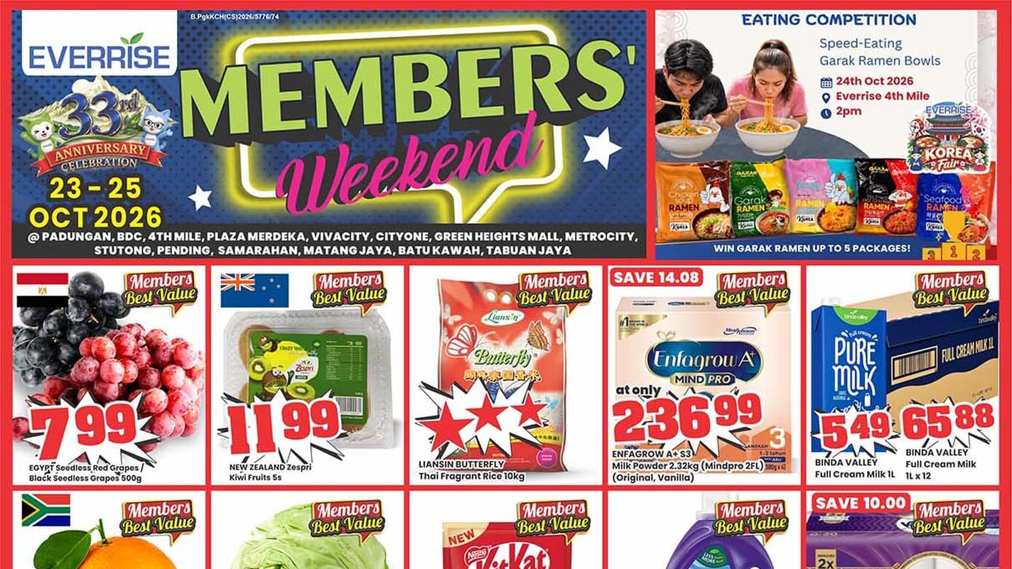 Everrise Members' Weekend, Kuching and Miri (23-25 Oct 2026): Full Price List, Weekday vs Weekend Prices and the RM80 PWP