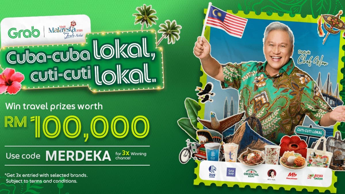 Grab's Merdeka Contest: Code MERDEKA, 3x Entries at Six Brands, RM100,000 in Flight Cards (Till 17 September)