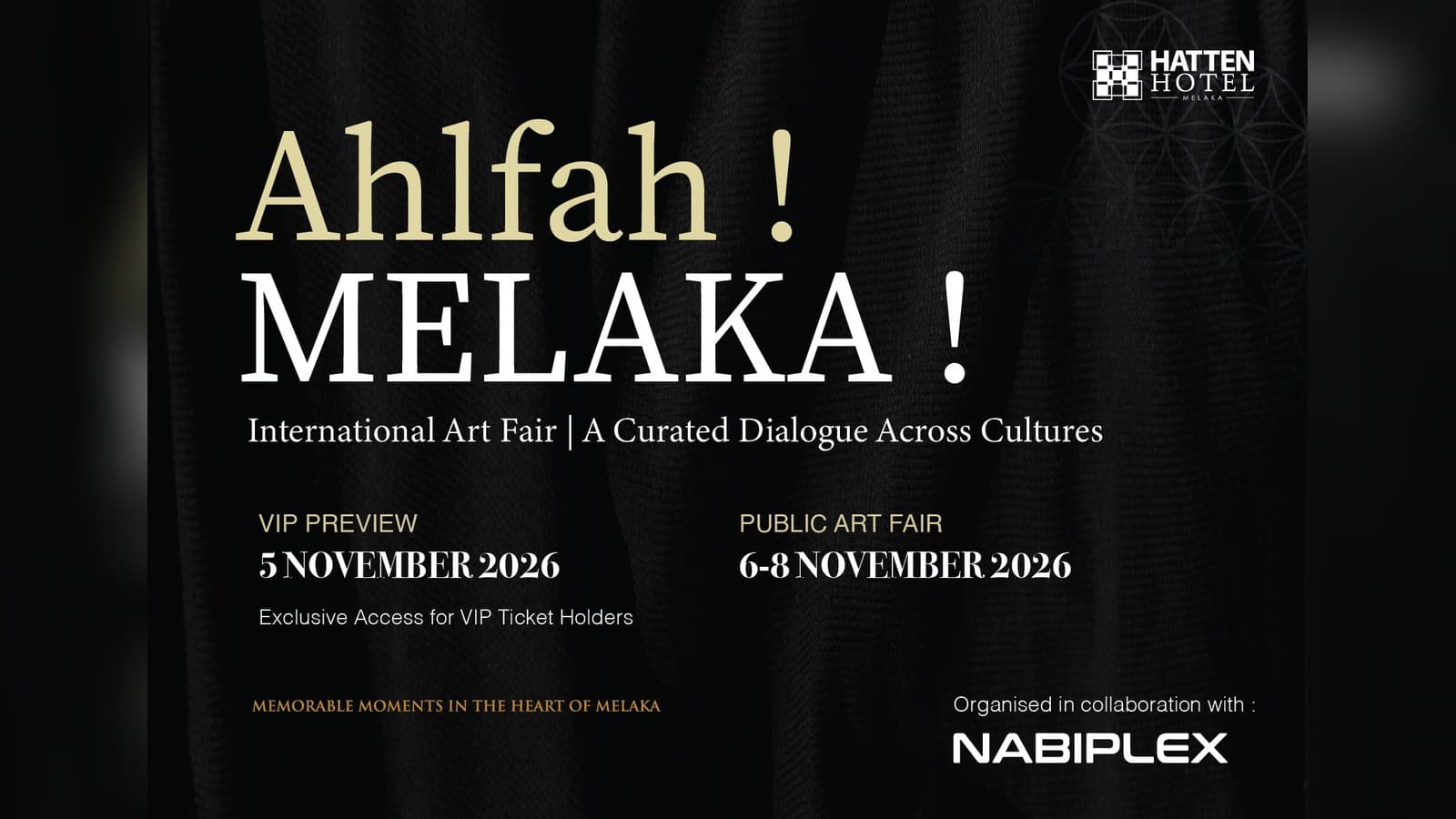 Hatten Hotel Melaka Ahlfah! Art Fair Packages: Suites at RM275 With Breakfast, 4-8 Nov 2026