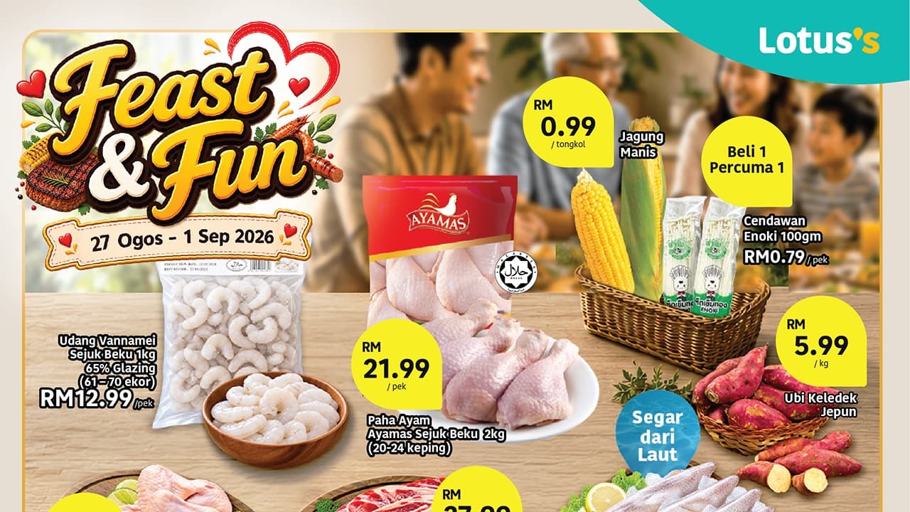 Lotus's Lesgo Lokal Sale Has Ended — What's Live Now: Feast & Fun BBQ Deals + RM3,000 Contest (Till 16 Sep)