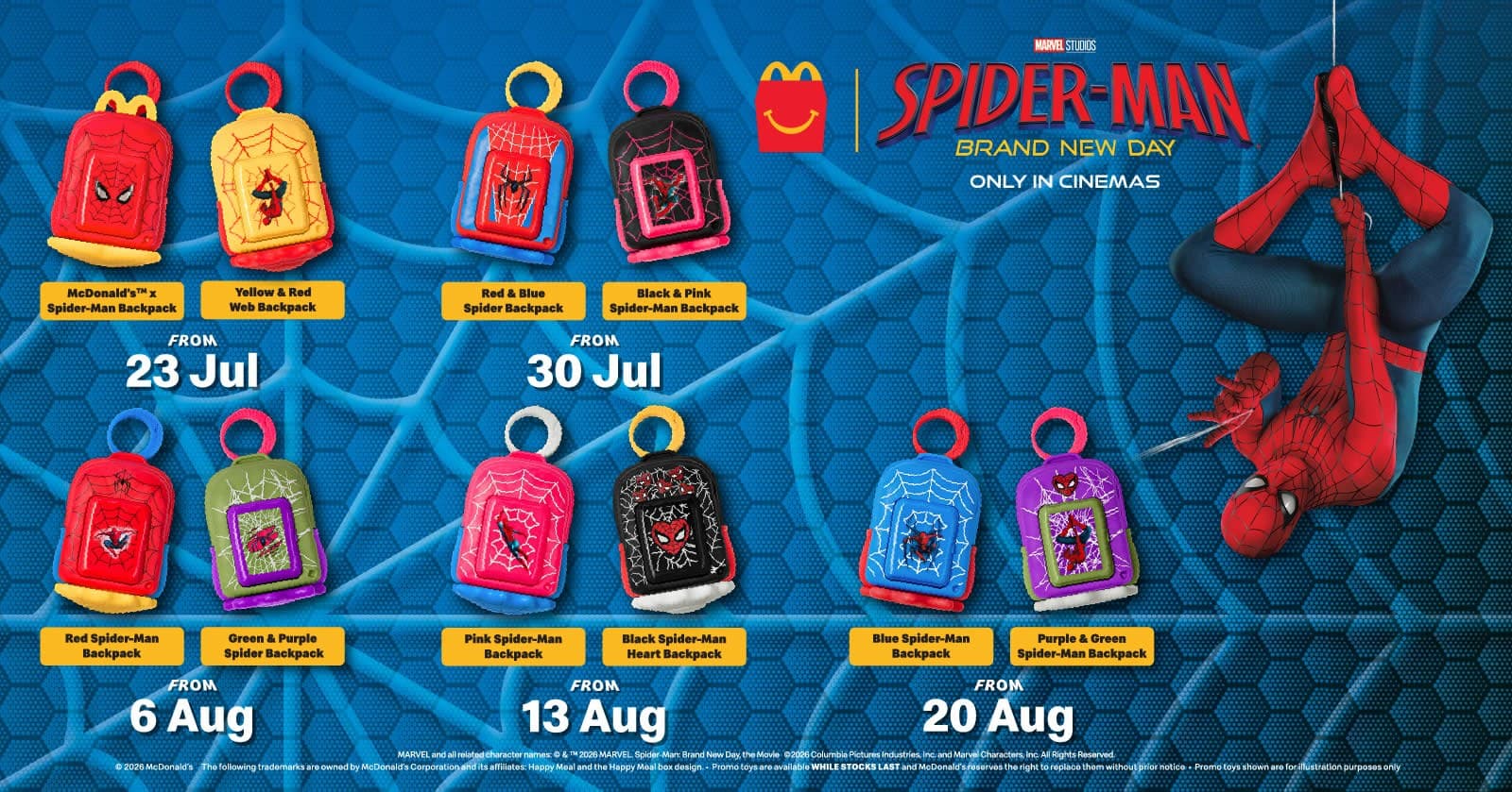 McDonald's Malaysia: Free Spider-Man Backpack Keychains With Every Happy Meal (Till 26 Aug)