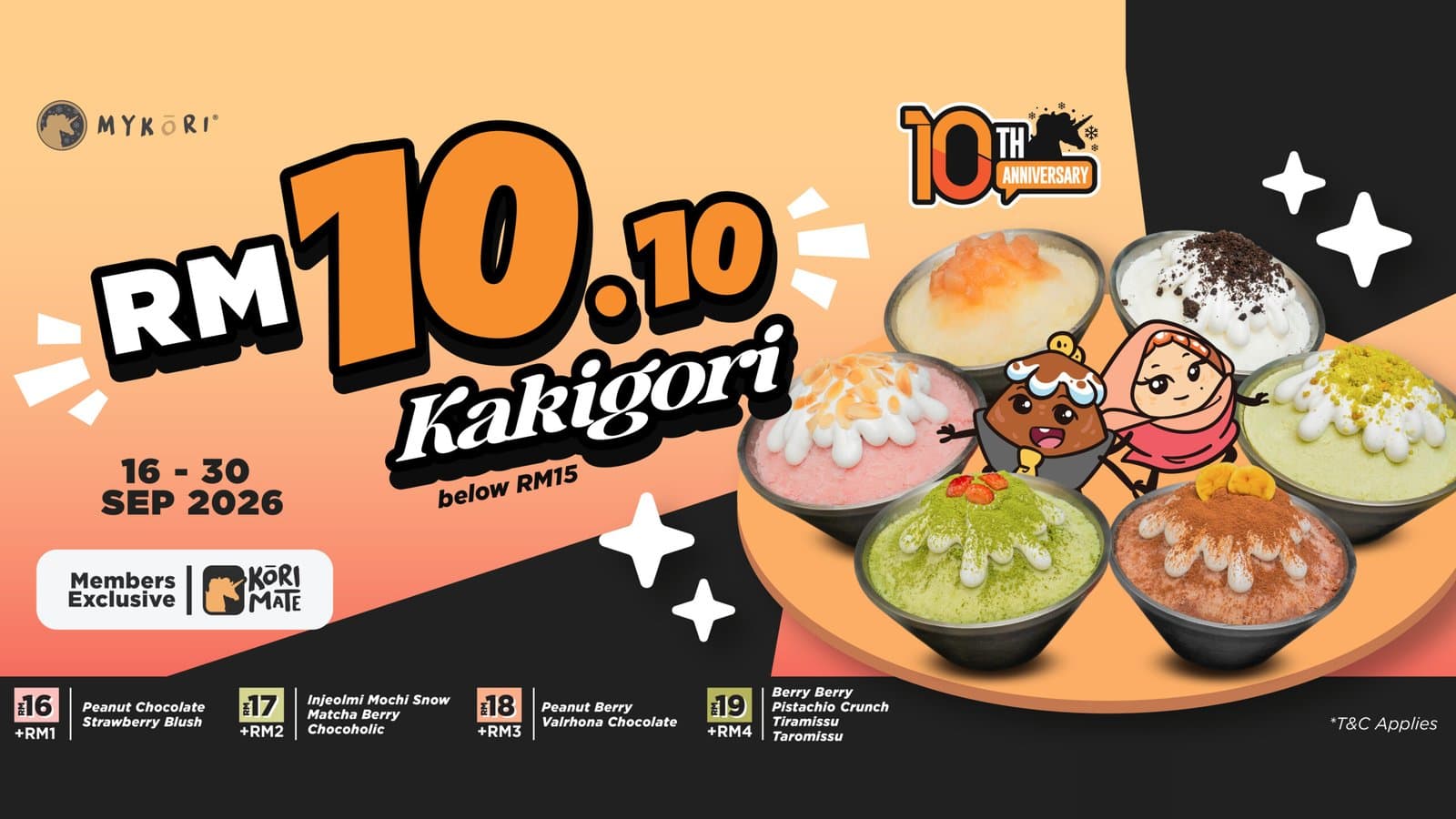 Mykori Turns 10: RM10.10 Kakigori for Kori Mate Members, 16-30 September 2026