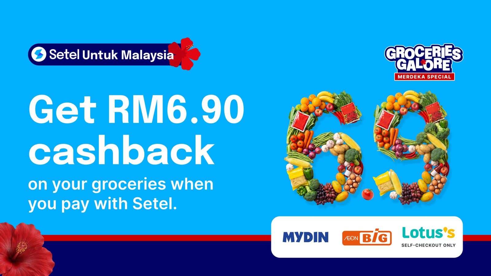 Setel's Groceries Galore Merdeka Special: RM6.90 Cashback on a RM100 Grocery Run (Till 30 Sep)