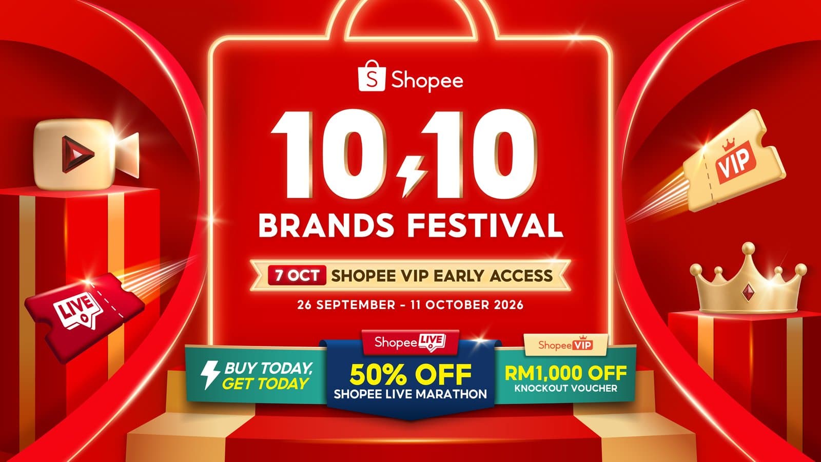 Shopee 10.10品牌节2026:10月7日起VIP抢先购、剩下的品牌日,以及优惠券实际能省多少