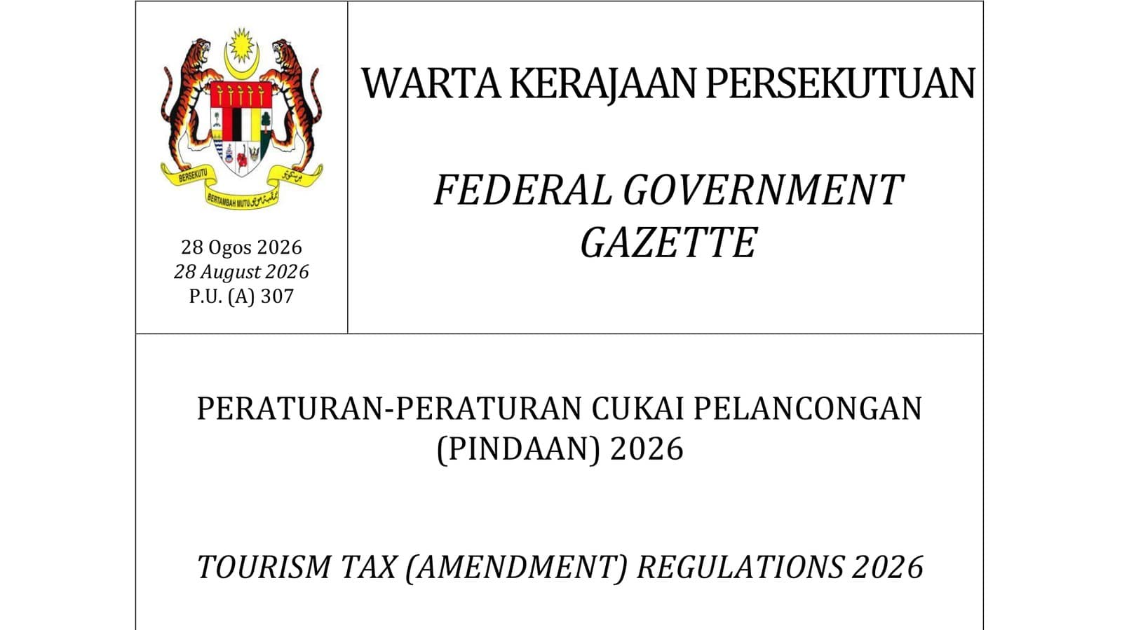 Tourism Tax in Malaysia 2026: The RM10 a Night Malaysians Never Pay, and the Johor Rule That Changed on 1 September